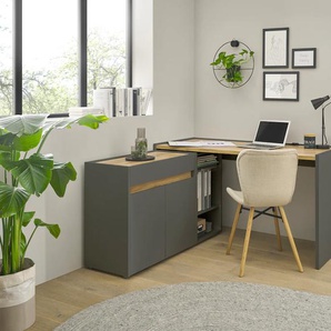 Büromöbel-Set INOSIGN CiTY/GiRON Arbeitsmöbel-Sets Gr. B/H/T: 273 cm x 158 cm x 120 cm, grau (anthrazit) Büromöbel-Sets