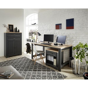Büroschrank III 86 x 127 x 38cm Grau/Graphit