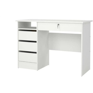 Büroschreibtisch  Finow ¦ weiß ¦ Maße (cm): B: 109,3 H: 75,6 T: 48.5