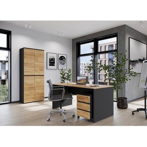 Büroset GW-Lissabon III 3-teilig Schwarz/Braun