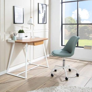 Bürostuhl 49 x 87 x 56cm Webstoff Cors: Mintgrau Grün Weiß