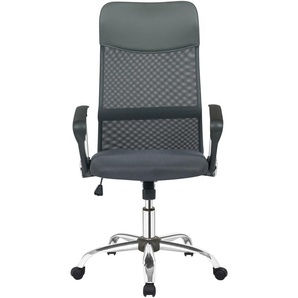 Bürostuhl 62 x 60 x 111 cm Grau Stoff mit Mesh-Stoff und Rollgestell
