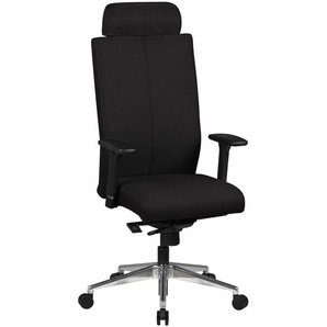 Bürostuhl ADRIAN Bezug Stoff Schwarz Schreibtischstuhl Design 120kg Chefsessel Synchronmechanik ergonomisch Drehstuhl hohe Rücken-Lehne höhenverstellbar mit Armlehnen Kopfstütze XXL Hochlehner