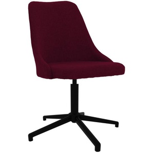 Bürostuhl Bequemer Bürostuhl Höhenverstellbarer Computerstuhl Stahlrahmen Leinenimitat Atmungsaktiv Home Office Violett Stoff (100% Polyester), Metall, Sperrholz 51x56x(82-94) cm (BxTxH)