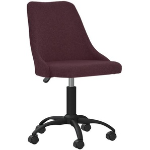 Bürostuhl Bequemer Bürostuhl Höhenverstellbarer Computerstuhl Stahlrahmen Leinenimitat Atmungsaktiv Home Office Violett Stoff (100% Polyester), Metall, Sperrholz 51x56x(86-98) cm (BxTxH)