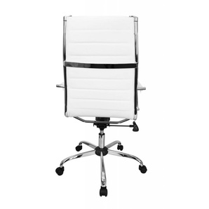 Buerostuhl Bezug Kunst-Leder Schreibtischstuhl Weiss X-XL 110 kg Chefsessel hoehenverstellbar Drehstuhl