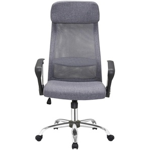 Bürostuhl Chrom, Nylon, Mesh und Leinen Grau