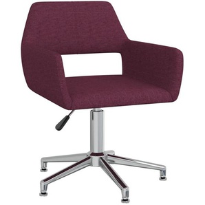 Bürostuhl Drehbar Lila Stoff Bürostuhl Bequemer Bürostuhl Höhenverstellbarer Computerstuhl Stahlrahmen Leinenimitat Atmungsaktiv Home Office 52,5x53x(71-83) cm (BxTxH)