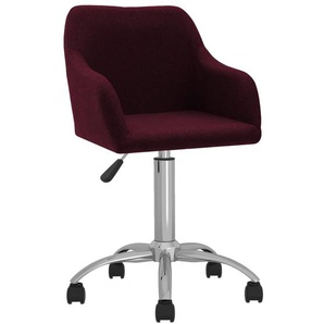 Bürostuhl Drehbar Lila Stoff Bürostuhl Bequemer Bürostuhl Höhenverstellbarer Computerstuhl Stahlrahmen Leinenimitat Atmungsaktiv Home Office 53x51,5x(81-93) cm (BxTxH)