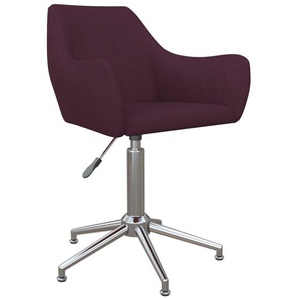 Bürostuhl Drehbar Lila Stoff Bürostuhl Bequemer Bürostuhl Höhenverstellbarer Computerstuhl Stahlrahmen Leinenimitat Atmungsaktiv Home Office 54x61x(74 - 86) cm (BxTxH)