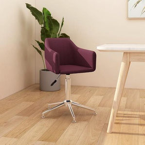 Bürostuhl Drehbar Lila Stoff Bürostuhl Bequemer Bürostuhl Höhenverstellbarer Computerstuhl Stahlrahmen Leinenimitat Atmungsaktiv Home Office 55x51x(68-79) cm (BxTxH)