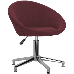 Bürostuhl Drehbar Lila Stoff Bürostuhl Bequemer Bürostuhl Höhenverstellbarer Computerstuhl Stahlrahmen Leinenimitat Atmungsaktiv Home Office 66,5x58,5x(68-80) cm (BxTxH)