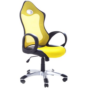 Bürostuhl Gelb Wippfunktion Bürostuhl mit atmungsaktiver Netzbespannung Bequem Modernes Design