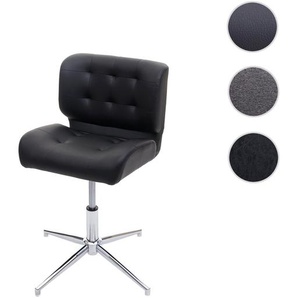 Bürostuhl HWC-H42, Drehstuhl Schreibtischstuhl, drehbar höhenverstellbar ~ Kunstleder schwarz, Chromfuß