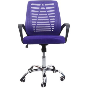 Bürostuhl HWC-L44, Schreibtischstuhl Computerstuhl, ergonomische Rückenlehne, Netzbezug Stoff/Textil ~ lila