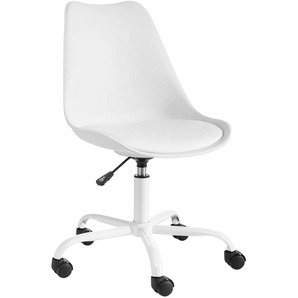 Bürostuhl INOSIGN Donny Stühle Gr. B/H/T: 48 cm x 83,5 cm x 54,5 cm, Kunstleder, Metall, weiß Bürodrehstuhl Drehstühle Stühle gepolsterter Schreibtischstuhl im modernen Design