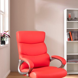 Bürostuhl INOSIGN Sabbia Stühle Gr. B/H/T: 70 cm x 113 cm x 70 cm, Kunstleder, rot Drehstühle Chefsessel, bequem gepolstert, ideal fürs Homeoffice