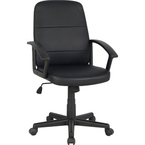 Bürostuhl INOSIGN Stühle Gr. B/H/T: 62,5 cm x 91 cm x 63 cm, Kunstleder, schwarz (schwarz, schwarz) Bürodrehstuhl Drehstühle Stühle bequem gepolstert