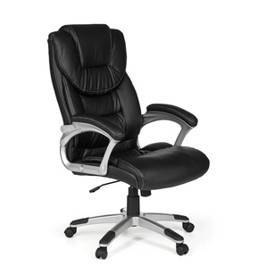 Buerostuhl Madrid Kunstleder Schwarz ergonomisch mit Kopfstuetze