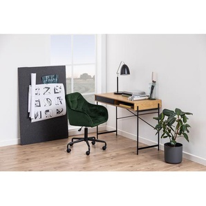 Bürostuhl Magrin 59 x 79 x 59cm Samt Vilda: Dunkelgrün Grün/Dunkelgrün