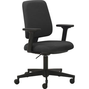 Bürostuhl MAYER SITZMÖBEL myMUSIC Stühle Gr. B/H: 65 cm x 97 cm, 1 St., Struktur (recyceltes Polyester) uni, 2D-Armlehnen-3D-Sitzkomfort für dynamisches Sitzen-Sitztiefenverstellung + Kunststoff, schwarz (schwarz, schwarz) Drehstühle Dynamisches Sitzen