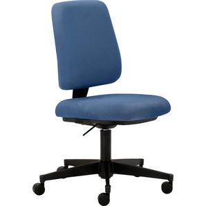 Bürostuhl MAYER SITZMÖBEL myMUSIC Stühle Gr. B/H: 65 cm x 97 cm, 1 St., Struktur (recyceltes Polyester) uni, 3D-Sitzkomfort für dynamisches Sitzen-Sitztiefenverstellung + Kunststoff, blau (blau, schwarz) Drehstühle