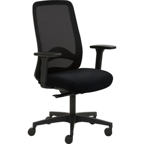 Bürostuhl MAYER SITZMÖBEL myTRITON Stühle Gr. B: 70 cm, 1 St., Echtleder Lederoptik, 3D-Armlehnen + Kunststoff, schwarz (schwarz, schwarz) Drehstühle