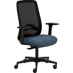 Bürostuhl MAYER SITZMÖBEL myTRITON Stühle Gr. B: 70 cm, 1 St., Flachgewebe meliert, höhenverstellbare Armlehnen + Kunststoff, blau (jeansblau, schwarz) Drehstühle