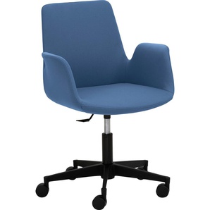 Bürostuhl MAYER SITZMÖBEL Sessel myHELIOS Stühle Gr. B/H: 65 cm x 82 cm, 1 St., Struktur (recyceltes Polyester) uni, Kunststoff, blau (blau, schwarz) Drehstühle