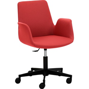 Bürostuhl MAYER SITZMÖBEL Sessel myHELIOS Stühle Gr. B/H: 65 cm x 82 cm, 1 St., Struktur (recyceltes Polyester) uni, Kunststoff, rot (kirschrot, schwarz) Drehstühle