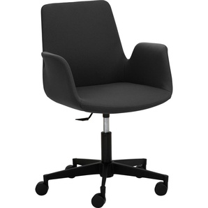 Bürostuhl MAYER SITZMÖBEL Sessel myHELIOS Stühle Gr. B/H: 65 cm x 82 cm, 1 St., Struktur (recyceltes Polyester) uni, Kunststoff, schwarz (schwarz, schwarz) Drehstühle