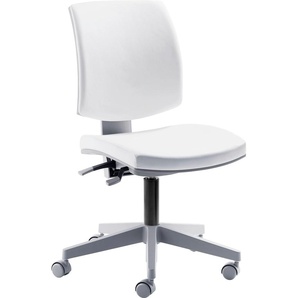 Bürostuhl MAYER SITZMÖBEL Stühle Gr. B/H/T: 59 cm x 97 cm x 64 cm, Kunstleder KUBA, weiß (weiß, grau) Drehstühle