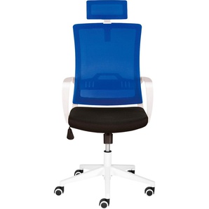 Bürostuhl MAYER SITZMÖBEL Stühle Gr. B/H/T: 61,5 cm x 109 cm x 65 cm, Polyester, bunt (schwarz, blau, weiß) Drehstühle