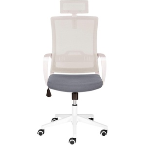 Bürostuhl MAYER SITZMÖBEL Stühle Gr. B/H/T: 61,5 cm x 109 cm x 65 cm, Polyester, grau (silbergrau, weiß) Drehstühle
