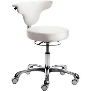 Bürostuhl MAYER SITZMÖBEL Stühle Gr. B/H/T: 63 cm x 78 cm x 63,5 cm, Kunstleder, weiß (weiß, alu poliert) Drehstühle