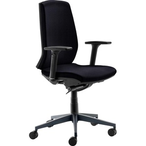 Bürostuhl MAYER SITZMÖBEL Stühle Gr. B/H/T: 66,5 cm x 116 cm x 62 cm, Echtleder, schwarz (schwarz, schwarz) Drehstühle