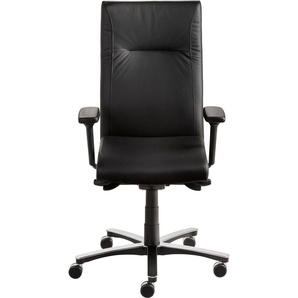 Bürostuhl MAYER SITZMÖBEL Stühle Gr. B/H/T: 71 cm x 119 cm x 62 cm, Echtleder, schwarz (schwarz, alu) Drehstühle