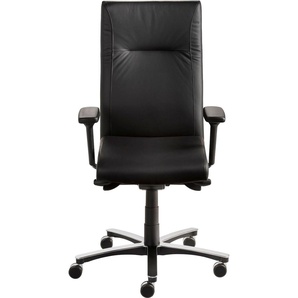 Bürostuhl MAYER SITZMÖBEL Stühle Gr. B/H/T: 71 cm x 119 cm x 62 cm, Echtleder, schwarz (schwarz, alu) Drehstühle MyNewVision XXL