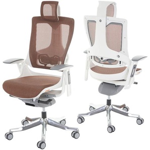 Bürostuhl MERRYFAIR Wau 2, Schreibtischstuhl Drehstuhl, Polster/Netz, ergonomisch ~ mandarin