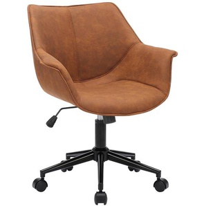 Bürostuhl Nurmes 68 x 82 x 63cm Braun/Vintage Cognac