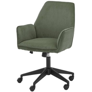 Bürostuhl Oaklawn 59 x 88 x 65cm Cordstoff Wieka: Olive Grün/Dunkelgrün