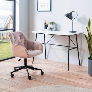 Bürostuhl TILLY 56 x 80 x 56cm Samt Vilda: Altrosa Pink/Altrosa