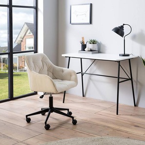 Bürostuhl TILLY 56 x 80 x 56cm Samt Vilda: Creme Beige/Beige