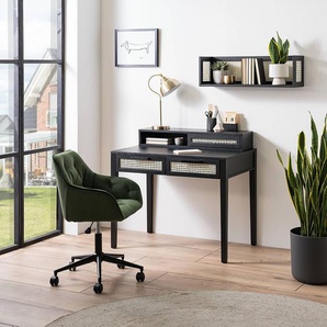 Bürostuhl TILLY 56 x 80 x 56cm Samt Vilda: Dunkelgrün Grün/Dunkelgrün