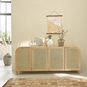Buffet aus massivem Mindi und Rohrgeflecht 190 cm