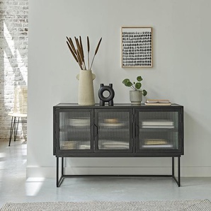 Buffet aus Metall und Wellglas 120 cm