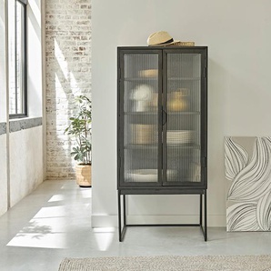 Buffet aus Metall und Wellglas 70 cm
