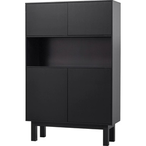 Buffet BEPUREHOME Finca Schränke Gr. B/H/T: 110 cm x 170 cm x 40 cm, schwarz Hochschrank Hochschränke Anrichten Buffets