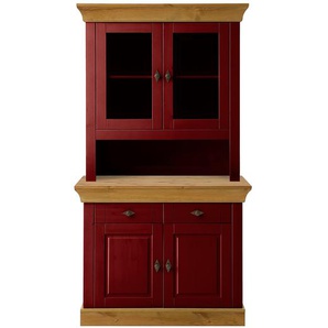 Buffet II 108 x 197 x 45cm Rot/Braun/Kiefer Rot/Kiefer Laugenfarbig