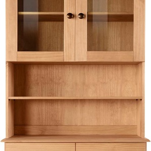 Buffet HOME AFFAIRE Liotta Schränke Gr. B/H/T: 80 cm x 180 cm x 34 cm, 4 St., beige (natur gebeizt, gewachst) Anrichten Buffets mit 1 Schubkasten u. 3 verstellbare Einlegeböden, massives Kiefernholz